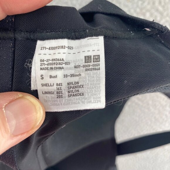 Uniqlo Bra Womens Small 33-35 Black Wirefree T Shirt Full Coverage Stretch Relax - Picture 7 of 9